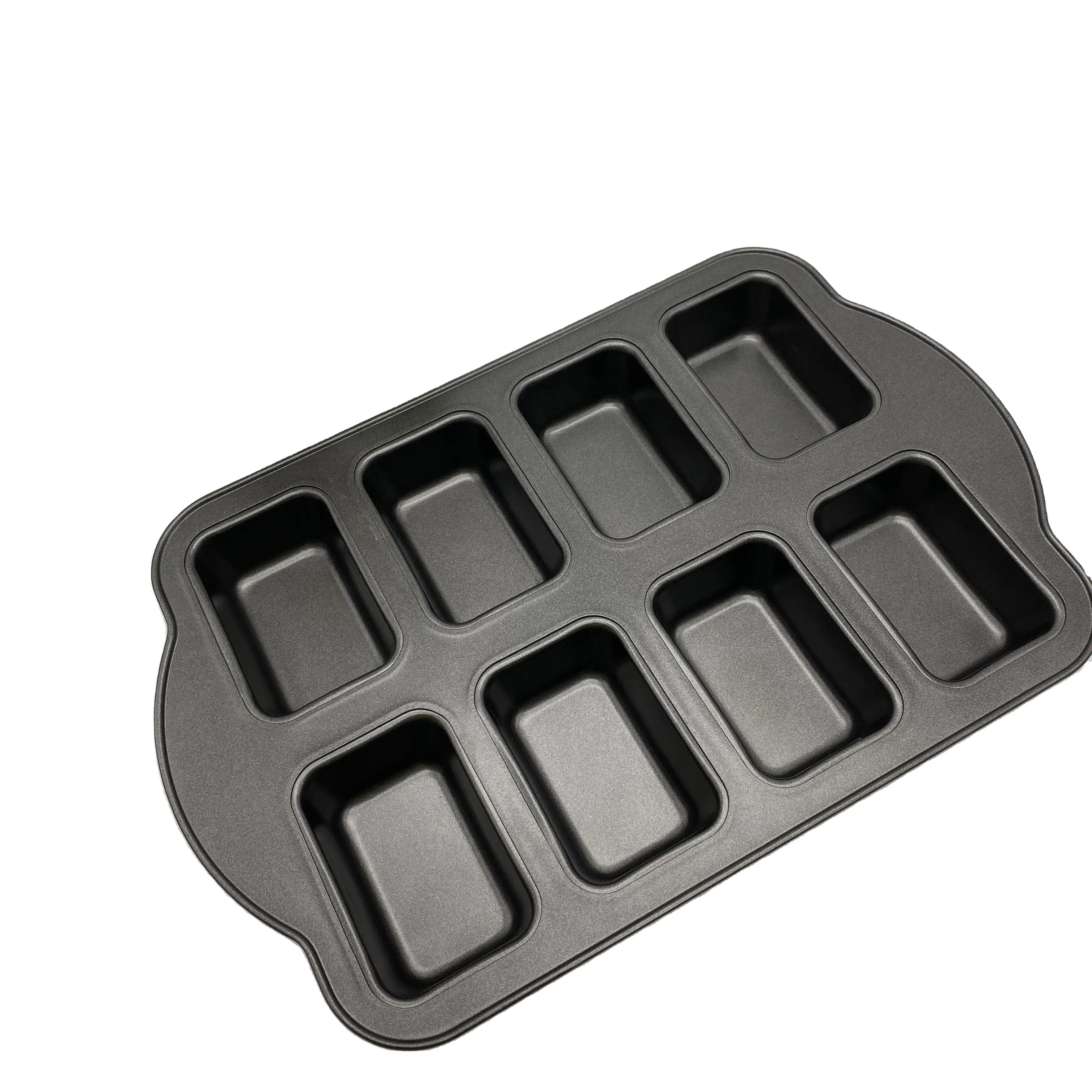 Bandeja de metal para hornear, utensilio rectangular de 8 tazas, de acero al carbono, para hornear pasteles y pan