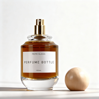 Flacon de parfum en verre transparent cylindrique de luxe personnalisé de haute qualité, vide, avec pulvérisateur à sertir, 100 ml, avec impression d'écran et diffuseur à roseaux