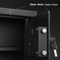 Caja Fuerte de Seguridad para el Hogar y la Oficina, Caja de Seguridad Digital Electrónica para Guardar Dinero, Joyas y Documentos con Teclado, Negra