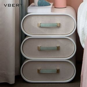 WBERT Hiver Ours Crème Style Table De Chevet Moderne Simple Chambre Lampe De Chevet De Luxe Rangement Côté Armoire Trois Seaux Armoire - Product Image 6