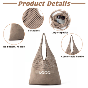 Bolsos de <span class=keywords><strong>Mano</strong></span> Personalizados de Punto y Crochet al por Mayor, Bolsos de Hombro Tejidos a <span class=keywords><strong>Mano</strong></span>, Bolsos de Crochet Tejidos a <span class=keywords><strong>Mano</strong></span> con Logotipo - Product Image 4