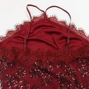 ชุดเดรสลูกไม้ปักเลื่อมลายดอกไม้สำหรับผู้หญิง แบบผูกคอ ความยาวปานกลาง ชายกระโปรงไม่สมมาตร ชุดเดรสสำหรับงานปาร์ตี้ แฟชั่น - Product Image 6