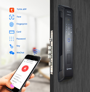 Serrure de porte numérique <span class=keywords><strong>Orbita</strong></span> entièrement automatique avec reconnaissance faciale et empreintes digitales, contrôlée par application, pour portes en aluminium et en bois, en alliage de zinc - Product Image 5