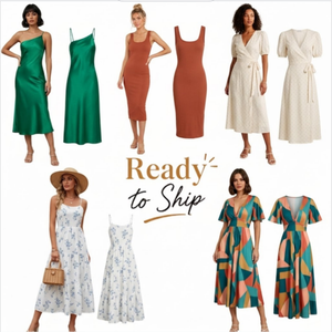 Vestidos de Verano con Cuello Redondo y Ribete en Contraste, Largos hasta la Rodilla, Surtido Aleatorio, Vestido Informal para Uso Diario, Envío Rápido de Stock Mixto Multiespecificaciones - Product Image 1