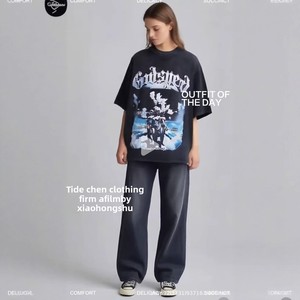 Nuova Collezione Estate 25SS: T-Shirt Godspeed in Stile Americano, Trendy, Rock, Street, Hip-Hop, Vintage con Stampa Cartoon in Cotone Pettinato a Maniche Corte - Product Image 2