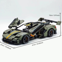 Guly 10651 2026 1:8, Material ABS, MOC, Superdeportivo, Coche de Carreras RC, Modelo de Bloques de Construcción, Juguete DIY para Niños y Adultos, Regalo, Juego de Bloques de Construcción