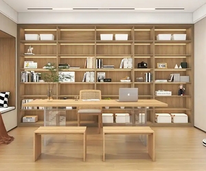 Estantería de madera sencilla y moderna, nuevo armario de almacenamiento decorativo para el hogar, escuela, Hotel, apartamento, muebles versátiles para el hogar - Product Image 4