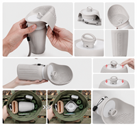 Bouteille d'eau pliable pour chien de 450 ml, qualité alimentaire sans BPA, avec logo personnalisé, bol de voyage portable pour animaux, abreuvoir en silicone anti-fuite pour chiot