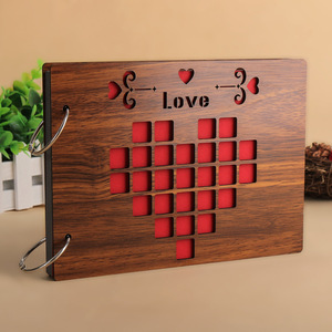 Álbum DE FOTOS DE BODA personalizado, regalo de aniversario, regalo de aniversario de amor para é<span class=keywords><strong>l</strong></span>, álbum de fotos de madera, libro de memoria de madera - Product Image 5