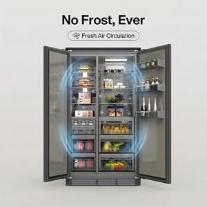 Réfrigérateur portable 488L côte à côte en promotion, écoénergétique, silencieux, sans givre, prêt à être intégré, pour usage domestique et commercial - Product Image 3