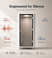 Studio d'enregistrement acoustique pour podcast, cabine insonorisée pour 1 personne, salle de streaming privée, salle vocale silencieuse, ventilation silencieuse, éclairage intelligent