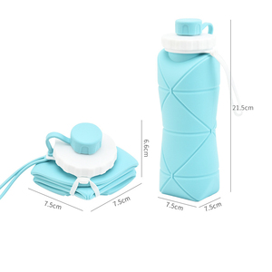 ขวดน้ำซิลิโคนพับได้ปรับแต่งได้ ปลอดสาร BPA น้ำหนักเบา พกพาสะดวก สำหรับเล่นกีฬาและเดินป่า - Product Image 2