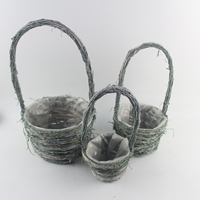 Macetero Manual Portátil para Decoración del Hogar, Proveedor Mayorista de China, Material Natural, Decoración de Corazón de Ratán Verde