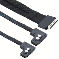 OCuLink SFF-8611 8i ke Kabel Dual SFF-8087 PCIe 4.0 0.5M untuk NVMe U.2 SSD Server Adaptor Internal Kecepatan Tinggi