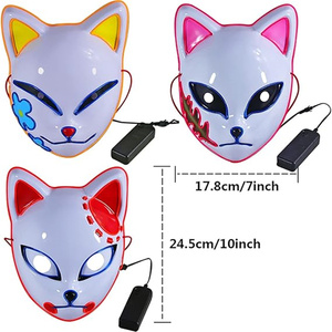 Devil Killer Mask LED Japanese Fox Mask Anime Blade Luminous Mask Halloween <strong>Costume</strong> Cosplay Makeup Ball Prop - Product Image 5