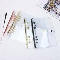 Couverture de classeur A5 en PVC transparent, rechargeable, pour carnet, diamètre 25 mm ou 30 mm, couverture de planificateur à 6 anneaux