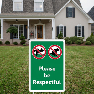 Nessun cane che fa la cacca o fa pipì-si prega di essere rispettosi e pulire dopo il vostro animale domestico, avviso di alluminio durevole per i prati - Product Image 5