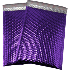 Sobre de Burbujas Morado Premium con Lámina Dorada y Acabado Mate de Lujo para Envolver Regalos de Boutique - Product Image 1