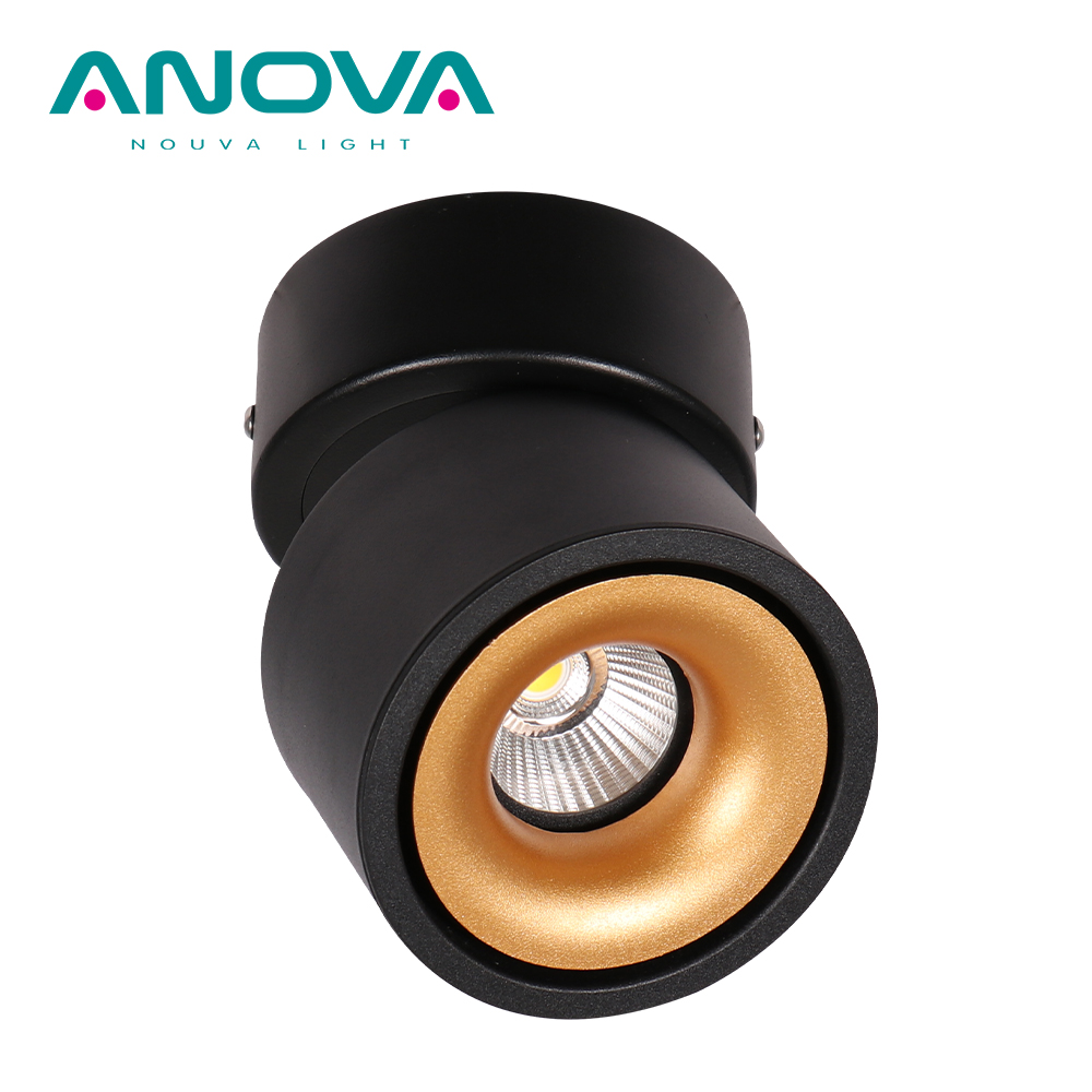 Aluminum 2700K/3000K/3500K LED Downlight Surface Mounted Rotating Folding Ceiling Downlight Spot Light