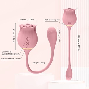 XLN โรส ไวเบรเตอร์ สำหรับผู้หญิง 10 ระดับความถี่ ชาร์จผ่าน USB กันน้ำ 40 เดซิเบล ไวเบรเตอร์รูปดอกกุหลาบ - Product Image 3