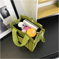 Tas Belanja Kanvas Katun Ramah Lingkungan dengan Logo Kustom, Multi Kantong, Tas Selempang Mini Berkualitas Tinggi, Cocok untuk Hadiah