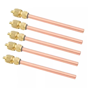 Vanne d'accès manuelle en cuivre 1/4 pour climatiseur, outil de réparation d'appareils électroménagers en laiton pour la réfrigération et le chargement de climatisation - Product Image 1