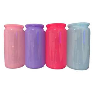 16Oz boisson froide prêt à expédier tasse à café colorée en plastique peut pour UV DTF Wrap gobelets à boire - Product Image 4