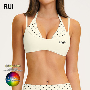 RUIQUWIN OEM Custom Plus Size Women's Halter Sports Bra Printed Contrast Color Yoga Bra Wholesale Supplier Fitness Yoga Wear - Product Image 1