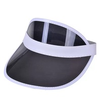 Casquettes de soleil transparentes en PVC, ajustables, multicolores, à visière large, personnalisables pour la publicité, en plastique
