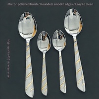 Ensemble de couverts en acier inoxydable poli miroir, couteaux à dîner, fourchettes, cuillères, cuillères à salade, cuillères à dessert, cuillères à thé, ustensiles pour la maison et les fêtes