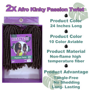Extensions de <span class=keywords><strong>cheveux</strong></span> synthétiques ombrées pré-tressées de 24 pouces, lot de 2, en promotion, style Fluffy Passion Twist, Bomb Twist, Spring Twist, vente directe d'usine - Product Image 5