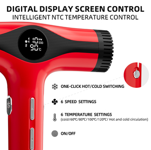 Asciugacapelli Ionico ad Alta Velocità con Motore BLDC 1600W, Asciugacapelli Professionale da Salone con Display LED, Beccucci Magnetici e Diffusore - Product Image 5