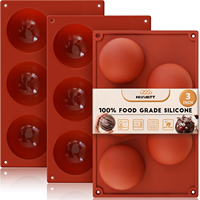 Moule à gâteau semi-sphérique à 5 cavités SILIKOLOVE Factory, LFGB, antiadhésif, démoulage facile, sans BPA, en silicone, pour mousse au chocolat