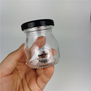 Mini <span class=keywords><strong>pot</strong></span> très mignon, <span class=keywords><strong>petit</strong></span> <span class=keywords><strong>pot</strong></span> en verre bon marché pour pudding, crème, beurre avec couvercle en métal 50 ml - Product Image 4