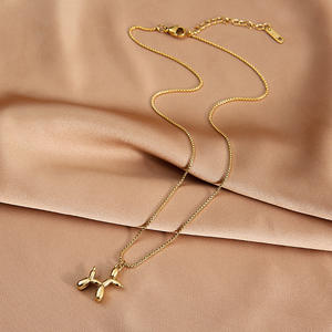 Collar de acero inoxidable globo perro colgante dorado collar de acero inoxidable estilo lindo Cadena de clavícula divertida regalo único - Product Image 6