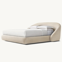 Meubles artisanaux Rhoohill, lit de luxe pour chambre à coucher, style américain classique, lits simples de haute qualité, lit en tissu velours taille Queen