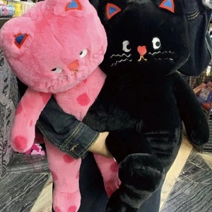หมอนตุ๊กตาแมวลายจุดสีดำสำหรับอาหารกลางวันของเล่นยัดไส้สำหรับเด็ก - Product Image 1