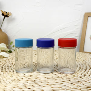 <b>Glass</b> <b>Bottle</b> Black <b>Glass</b> Jar CR Screw Top Cap Cream <b>Glass</b> Jar - Product Image 1