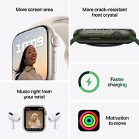 Para Watch Series 7 (GPS + Cellular 41mm) Pantalla AMOLED Cuadrada Verde con Correa Deportiva Clover Regular (Reacondicionado)