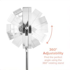 1x/3x/5x Magnification Double Sided Salon Style Iron Frame Glass LED Round <b>Table</b> Desk Makeup <b>Mirror</b> with Light for Living Room - Product Image 4