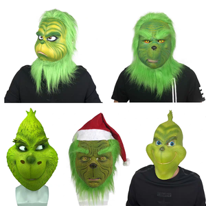 Disfraz de Monstruo Ladrón Genio Enmascarado con Cabello Verde, de Látex, con Máscara y Guantes, para Fiestas de Halloween o Navidad - Product Image 5