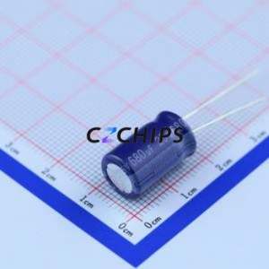 Condensador Electrolítico de Aluminio de Montaje Pasante ERF1EM681G16OT, Componente de Montaje Pasante (THT), D10xL16mm 680uF 20% 25V 5mm - Product Image 2