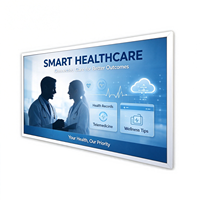 Layar Digital Signage 32 Inci Warna Putih untuk Dinding/Digantung, Indoor/Outdoor, dengan Kontroler Konten PC, Tampilan Jendela