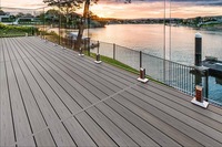 Planche de terrasse composite 7 mm, gaufrée 2D, contemporaine, lisse, certifiée CE, anti-insectes, imperméable, pour usage extérieur, chalet, balcon