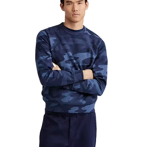Men's Loose Casual Hooded <b>Jacket</b> 100% Cotton Camouflage Knitted Worsted Fabric Digital <b>Lined</b> Winter Sweater Anti-shrink - Product Image 1