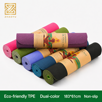 ZY-Individuelles Logo Umweltfreundliche TPE Yogamatte Rutschfeste Übungs-Fitnessmatte Gym Yoga Pilates Trainingsmatte Individuelles Logo Möglich