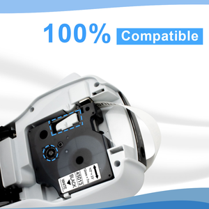 Commercio all'ingrosso di alta qualità 9mm x 7m Nero su Verde Compatibile Dymo D1 Etichetta Nastro Adesivo nero su verde - Product Image 5