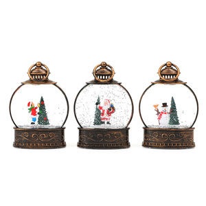 Cross-border Christmas miniature lantern, water-filled luminous <b>flat</b> lamp ornament, gift, atmospheric portable night light - Product Image 5