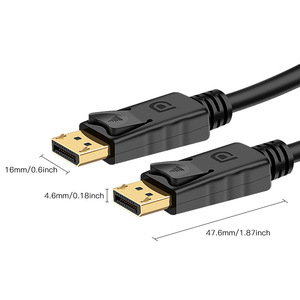 Dp To Dp <b>Cable</b> 1.8m Male To Male 4K Video Connector Black Alloy With Gold Plating <b>For</b> <b>Computer</b> Monitor Connection - Product Image 1