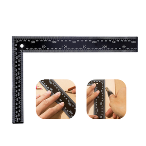 MCZ-140 * 200*300mm Metal negro carpintero <span class=keywords><strong>de</strong></span> doble ángulo lateral <span class=keywords><strong>regla</strong></span> <span class=keywords><strong>recta</strong></span> claro en forma <span class=keywords><strong>de</strong></span> L Plaza <span class=keywords><strong>regla</strong></span> - Product Image 2